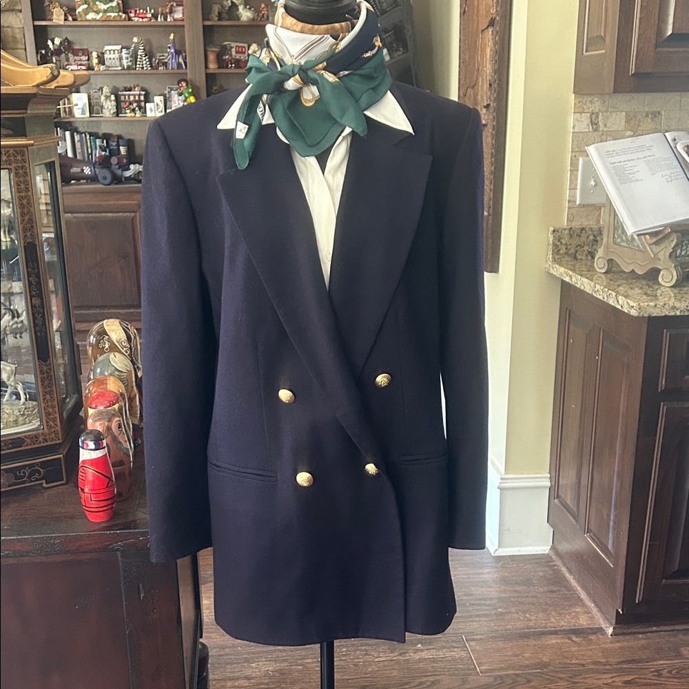 Sag Harbor 100% Wool Navy Double-Breasted Women's Blazer Sz 10